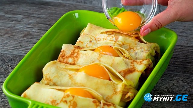 ხორციანი ბლინები კვერცხით - მარტივი ინგრედიენტებით მოსამზადებელი ნოყიერი საუზმე
